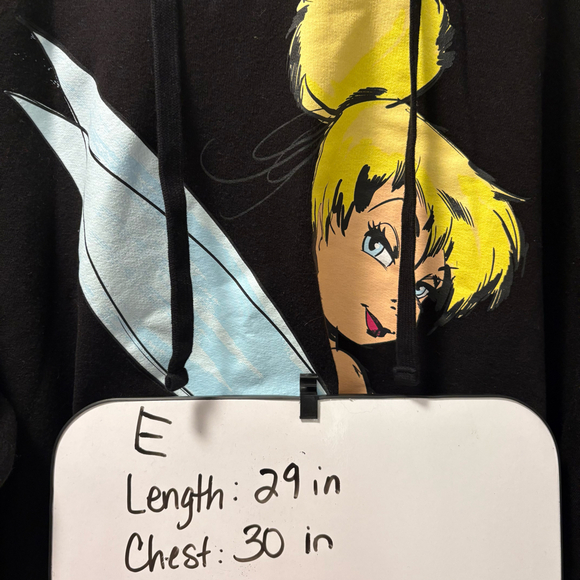 Tinker Bell Believe Hoodie Black Size 2x Brand Disney Soft Fabric Lightweight - Picture 9 of 9